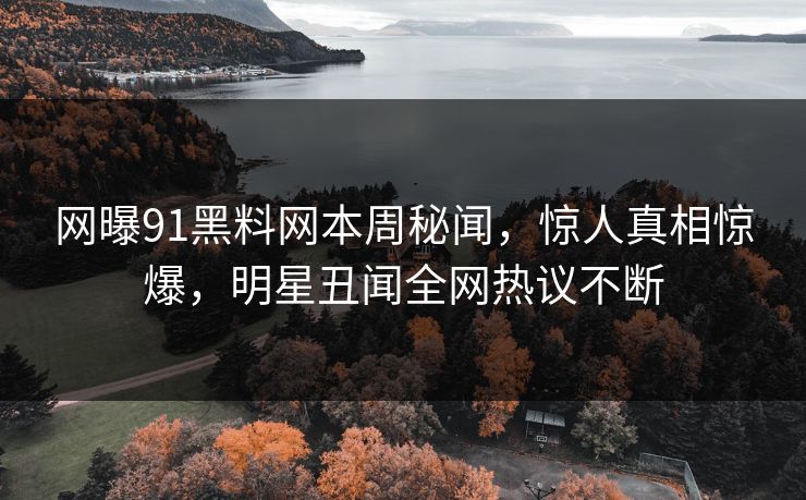 网曝91黑料网本周秘闻，惊人真相惊爆，明星丑闻全网热议不断