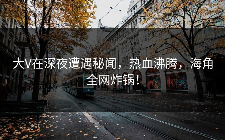 大V在深夜遭遇秘闻，热血沸腾，海角全网炸锅！