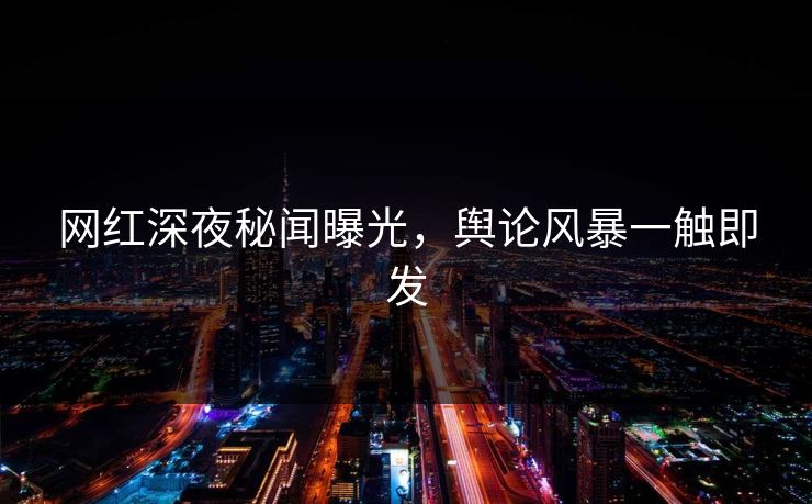 网红深夜秘闻曝光，舆论风暴一触即发  第1张