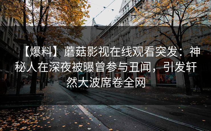 【爆料】蘑菇影视在线观看突发：神秘人在深夜被曝曾参与丑闻，引发轩然大波席卷全网