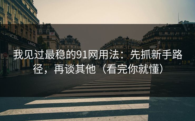 我见过最稳的91网用法:先抓新手路径,再谈其他(看完你就懂)